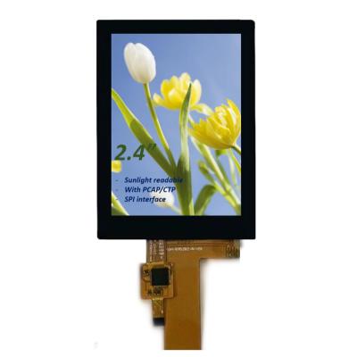 China 2.4 Inch PCAP TFT LCD Display Sunlight Readable, 15 Pin SPI 2.4 Inch All Viewing Angle TFT LCD With CTP for sale
