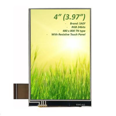 China Pantalla táctil LCD de 4 pulgadas 480x800, pantalla TFT médica de 3.97