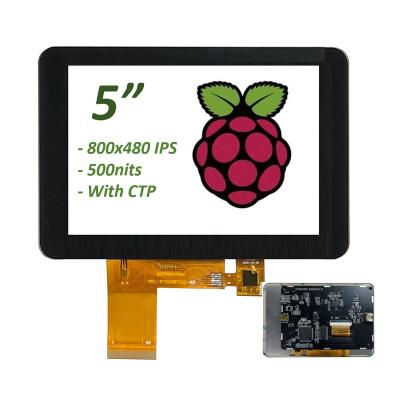 China Pulgada 800x480 Dots Raspberry Pi Compatible de la exhibición 5 del tacto de la ventana HDMI de Pcap en venta