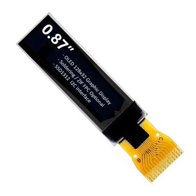 China 0.87 Inch 128x32 Small OLED Display IIC Interface White Text for sale