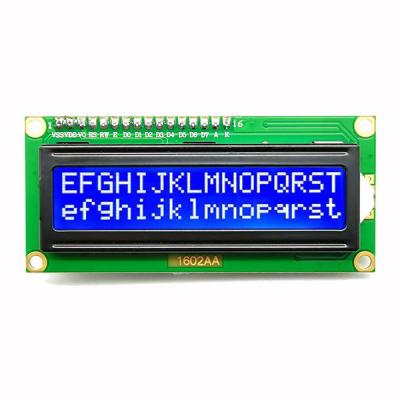 中国 16x2 1602特性LCDの表示青い8bit MPUの平行5Vの小さい英数字 販売のため