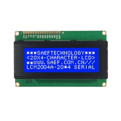 China Monochrome 20x4 Character LCD Display LCM 16 Pin 8bit MPU STN Blue Negative for sale