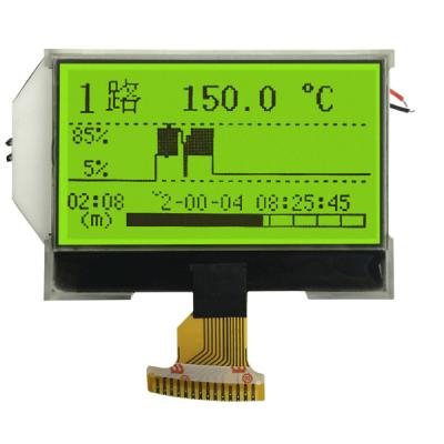 China STN Yellow Green Monochrome Graphic LCD Display 128x64 Positive 3.3V SPI for sale