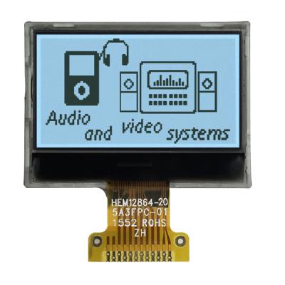 China FSTN Positive 128x64 LCD Graphic Display COG 3.3V SPI Interface With White Backlight for sale