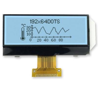 중국 COG 192x64 흑백 그래픽 LCD 디스플레이 FSTN 긍정 UC1609C 3.3V SPI 인터페이스 판매용