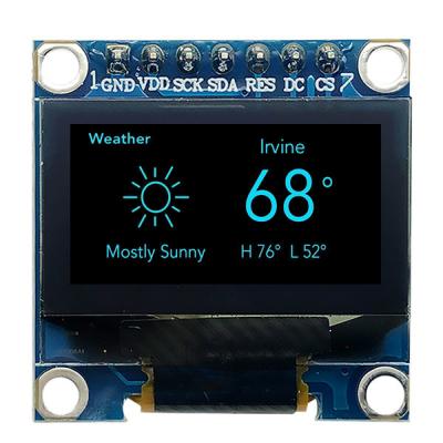 China 7 Pins 0.96 Inch OLED Display Module SPI I2C 3V White PMOLED With SSD1306 Driver IC for sale