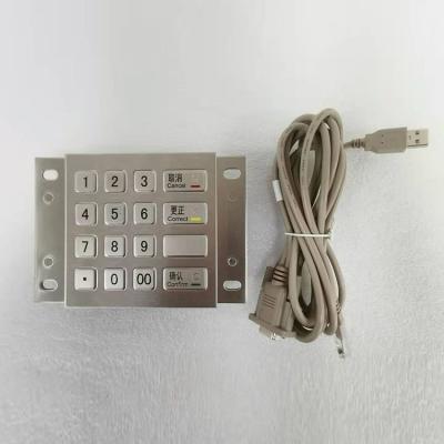 China ATM Payment Kiosk Encrypted Metal EPP Pin Pad With 16 Keys USB RS232 for sale