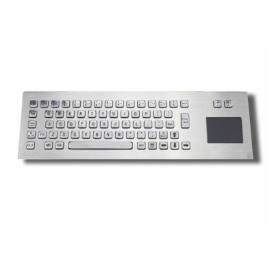 中国 Panel Mounting IP65 QWERTY Industrial Keyboard With Touchpad Stainless Steel 販売のため