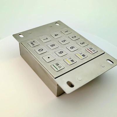 China Waterproof Stainless Steel IP65 Encrypted Metal EPP Pin Pad 16 Keys For Payment Kiosk for sale