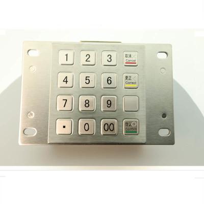 China Payment Kiosk DES 3DES Waterproof Metal Stainless Steel Keypad EPP Pin With 16 Keys for sale