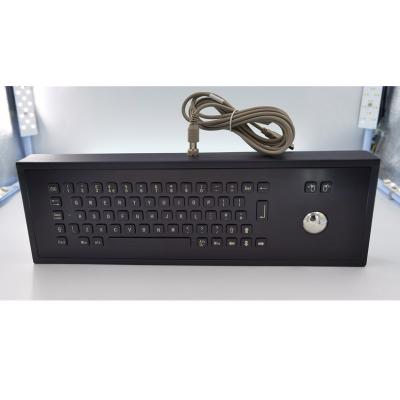 China Teclado industrial de acero inoxidable del metal del quiosco de escritorio negro IP65 del color con llaves del Trackball 65 en venta