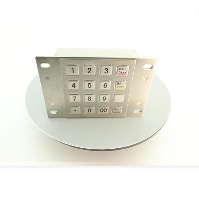 China 16 Keys Encrypted ATM PIN Pad Payment Kiosk Stainless Steel Metal Keypad for sale