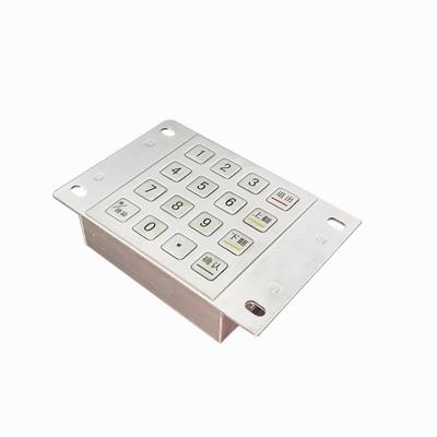 China IP65 SS304 ATM Pin Pad Encrypted Metal Keypad 16 keys With Customized Layout for sale