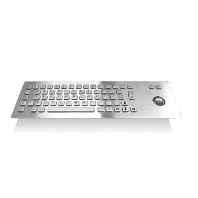 China Industrial IP65 Stainless Steel Metal Keyboard With Trackball For Industrial Applications for sale