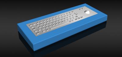 China 65 chaves todo o teclado industrial Desktop áspero do teclado do metal com Trackball à venda
