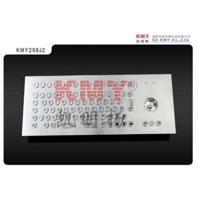 China CE ROHS FCC Kiosk Metal Keyboard With Trackball PS2 USB Connector for sale