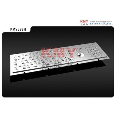 China Vandal Resistant Kiosk Metal Keyboard with Numeric Keypad and Trackball Mouse for sale