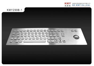 China Panel Mounting IP65 Industrial Stainless Steel Kiosk Metal Keyboard with Trackball for sale
