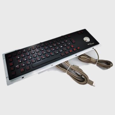 China USB Black Color IP65 IK07 Stainless Steel Keyboard With Trackball for sale