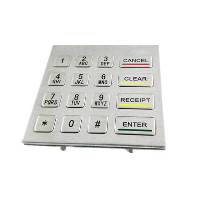 China Kiosk SS304 Waterproof IP65 Metal Numeric Keypad 100×100mm 16 Keys for sale