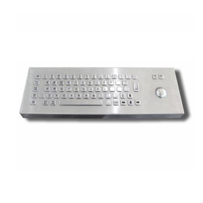 China Desk Top IP65 Industrial Keyboard With Trackball Stainless Steel for sale
