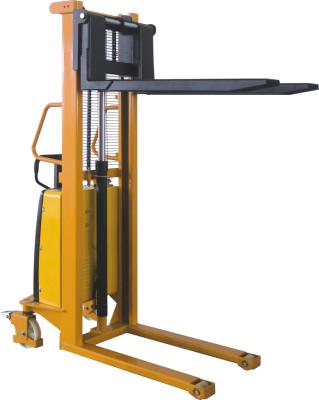 China Semi Electric Stacker, 1t/1.5t/2ton load , high-strength mast extended 3m for sale