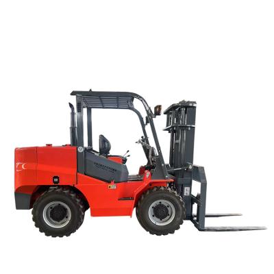 China 3.5T Integrated Rough Terrain Forklift Built-in Counterweight for sale