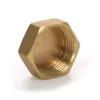 China Female Threaded End Cap Brass Hex Head End Stop Fitting For Air Gas Water Pipeline for sale