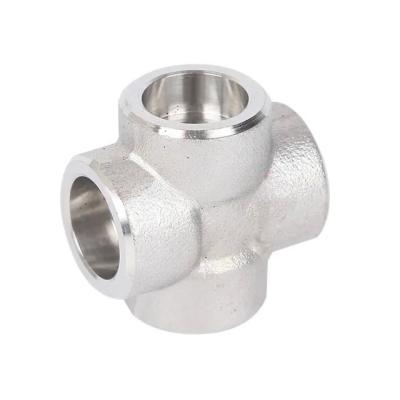 China Female End Stainless Steel Cross Pipe Fitting with Forged Construction Te koop