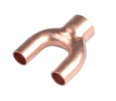 China Red Cross Y Shape Tee Refrigeration Copper Reducing Tees Copper Fittings for sale