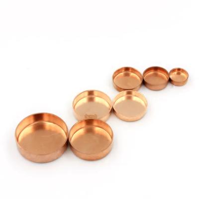 China Plumbing / Round Pipe Copper End Caps / Cap Fittings For Air Condition And Refrigeration Te koop