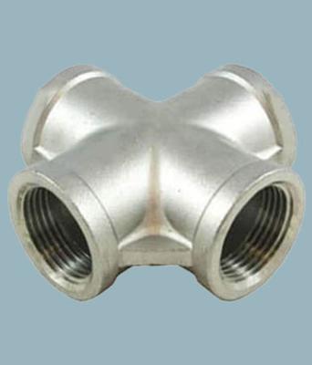 China Carton Box Cross Pipe Fitting Threaded End Type 1/2 Inch Connection Size For Use In Fuel Oil Water And Gas Lines for sale