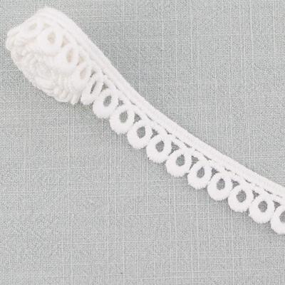 China White Cotton Lace Trim Crocheted Water Soluble Ribbon For Women Garment Dress à venda