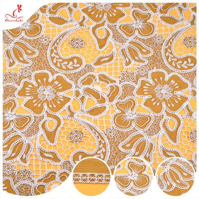 China Manual DIY Lace Fabric Water Soluble Organza 3D Embroidery Floating Pattern Clothing Accessories for sale