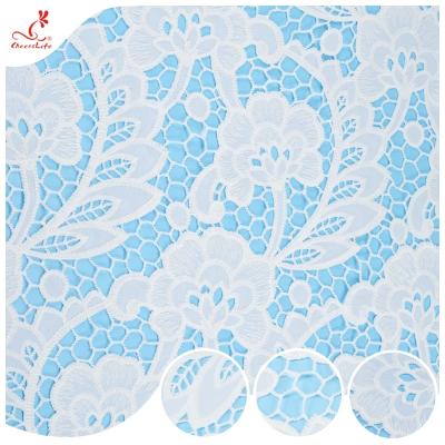 China 3d Flower Lace Embroidered Fabric With Guipure Suitable For Women's Wear Children's Wear for sale
