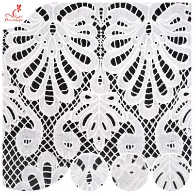 China Embroidery African Lace Fabric Milk Silk Cord Guipure Lace Fabric Water Soluble Lace Fabrics for sale