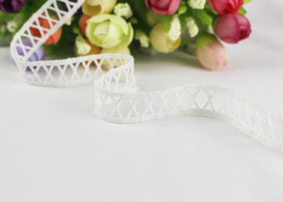 China White Narrow Water Soluble Polyester Flat Lace Trim With Simple X Design for sale