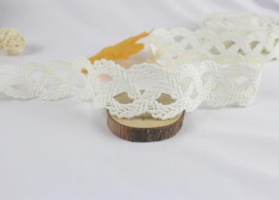 China 3.3cm Wide White 100% Polyester Scalloped Lace Trim Leaf Pattern For DIY Sewing for sale
