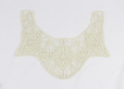 China Cotton Floral Lace Collar Applique , Embroidered Water Soluble Necklines For Shirt for sale