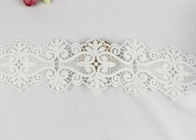 China 100% Cotton Water Soluble Double Edged Scalloped Lace Fabric Enviormental Friendly for sale