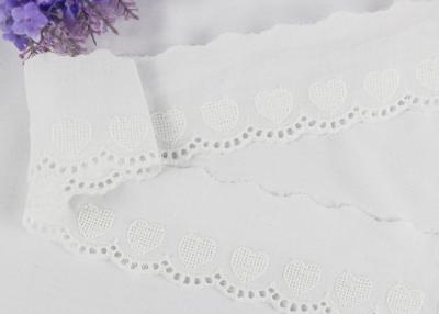 China Guarnição bordada branco do laço do algodão para a peúga da menina da mola com borda Scalloped à venda