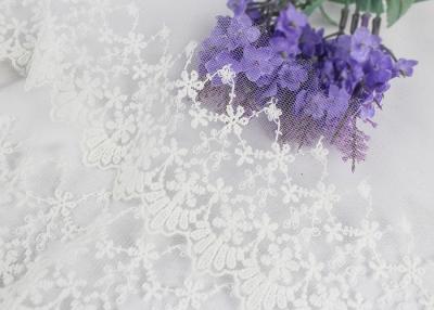 China Wide Handmade Flower Embroidered Tulle Lace Trim For Winter Wedding Dressmaking for sale