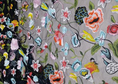 Chine Tissu coloré multi floral français de dentelle pour la robe de soirée et la lingerie de dentelle à vendre