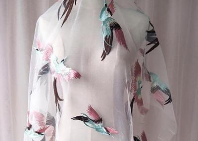 China Tela bordada para vestidos, tela nupcial do laço do tule de Phoenix do laço pela jarda à venda