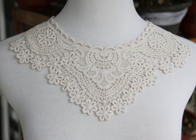 China Delicate Chemical Lace Collar Applique With Cotton Embroidered Floral For Neck for sale