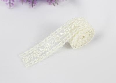 China Embroidered 100% Cotton Lace Trim By The Yard , Water Soluble Chemical Lace Ribbon for sale