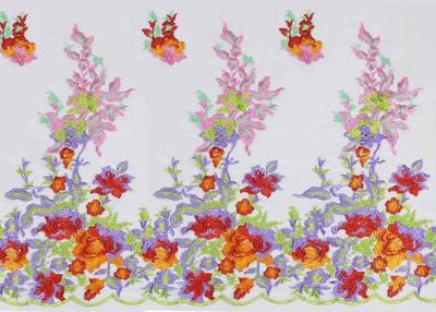 Chine Beau tissu brodé coloré multi floral de dentelle de Tulle pour la robe de robe de mariée à vendre