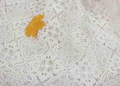 China Dyeing Milk Fiber Chemical Polyester Vintage Lace Fabric With Floral Geometric Figure for sale