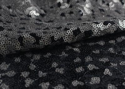 China Golden Black Sequin Lace Fabric With 3D Embroidery Fabric For Party Gown Dresses for sale