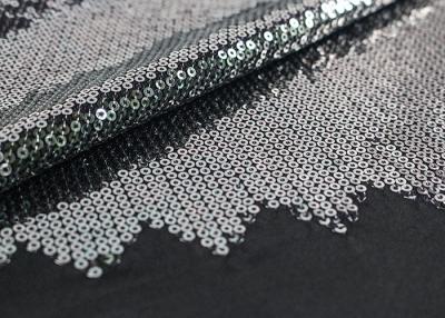 China Embroidered Mesh Lace Fabric With Silver Sequin , Bridal Lace Fabric By The Yard for sale